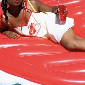 Tuesday Bassen Lobster Bib Sun Dress Red and White Women's Plus Size 2X